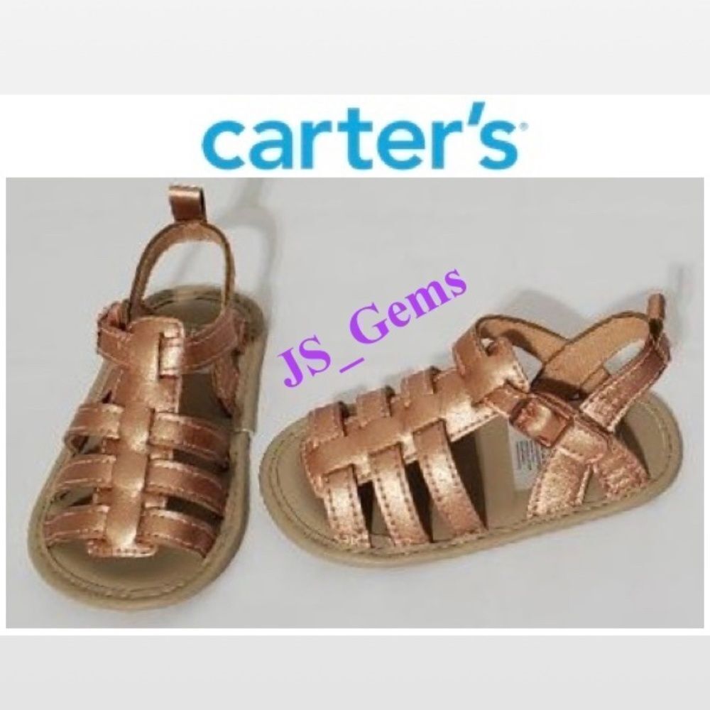 New Carter’s Shoes Sandals Baby 9-12 Months Girl Kid Gold Gladiator NWT